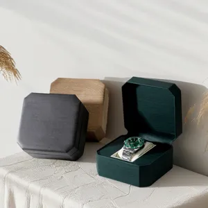 Scatola portaorologi in legno di lusso, elegante astuccio ottagonale per orologi uomo.
