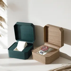 Scatola per orologi in legno di lusso, elegante custodia ottagonale per orologi.