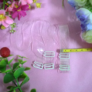 Transparente BH-Träger mit verstellbaren weißen Schnallen für Damen täglichen Komfort.
