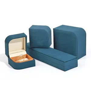 Premium Mikrofaserleder Schmuckkästchen Einfarbig Samtfutter Ring Halskette Anhänger Ohrring Geschenkverpackung Aufbewahrungsbox Für Heiratsantrag Hochzeit Verlobung