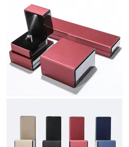 LED jewelry box detail featuring velvet lining, built-in light for rings and bracelets.