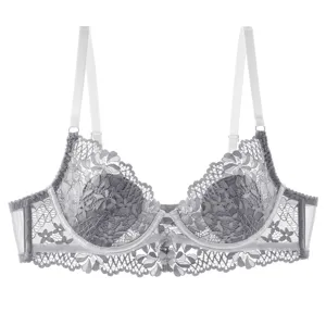 Sexy lace bra for women, ultra-thin sheer unlined design, comfortable daily underwear