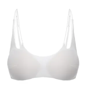 Details of the summer sexy wireless thin french cross strap bra, gathering tube top design.