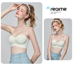 Strapless push-up bra for women, seamless half-cup design with anti-slip support and convertible straps.