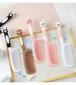 Cute cartoon animal plastic hair comb for girls, portable daily massage hair styling brush tool.