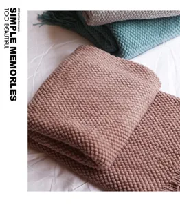 Knitted Pineapple Grid Throw Blanket Soft Sofa Blanket Office Nap Shawl Air Conditioning