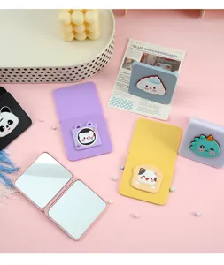 Miroir de poche pliable double face mignon miroir de maquillage portable pour étudiants.