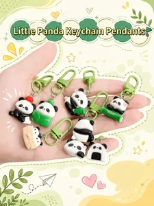 Charmant porte-clés panda mignon résine dessin animé pendentif sac à dos cadeau enfant