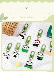 Mignon porte-clés panda dessin animé pendentif cartable étudiant cadeau créatif et mignon
