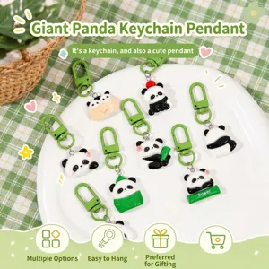 Mignon porte-clés panda dessin animé cartable étudiant pendentif cadeau créatif jouet