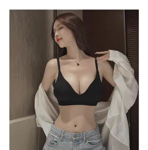 Soutien-gorge sans armatures sans coutures, design push-up confortable,sous-vêtement invisible.