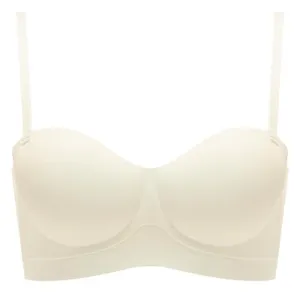 Women Seamless Strapless Bra Wireless Push Up Anti Slip Half Cup Smooth Bralette Underwear Sexy Solid Color Brassiere