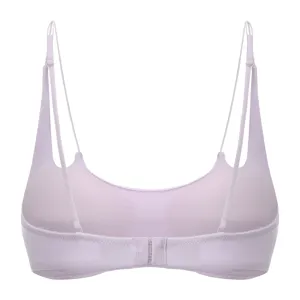 light purple wireless bra double strap back closure comfortable underwear detail view