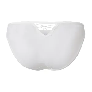 Vrouwen witte lage taille slip sexy kruis uitsparing ademende ondergoed detail weergave