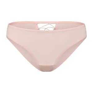Roze dames laagste taille slip ademende effen kleur ondergoed met rug kruis uitsnede.