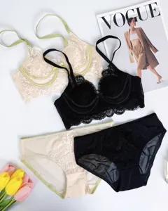 Französisches sexy Spitzen-Lingerie-Set mit Hasenohr-Körbchen, elegant und bequem.