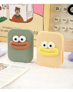 Mignon miroir de maquillage drôle à lèvres saucisse, miroir de poche portable.