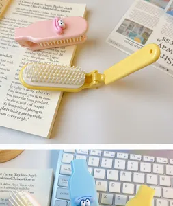 Brosse à cheveux pliante portable peigne de massage dessin animé mignon pour dortoir