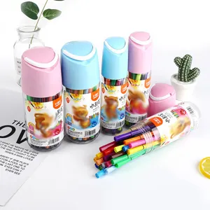Set de rotuladores de acuarela coloridos en botella linda para dibujo y suministros de arte.