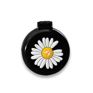 Portable folding air cushion hair massage comb with cute daisy and lightning design for daily use.