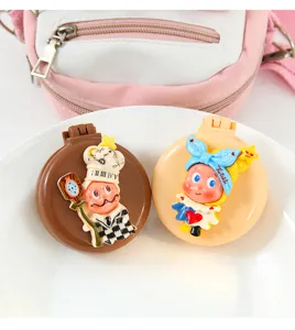 Joli peigne à cheveux pliable étoile de cartoon avec miroir brosse de poche portable mignonne