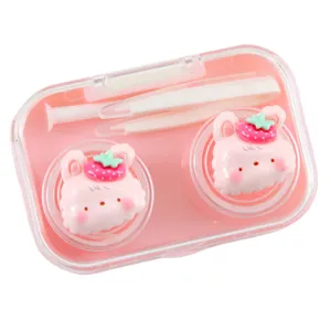Draagbare Cartoon Dier Contactlens Etui Plastic Student Contactlenzen Metgezel Bril Opslag Doos