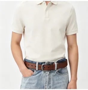 Men's genuine leather belt retro casual pin buckle waistband stylish jeans leather belt brown