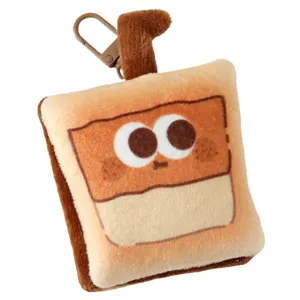 Peluche Poupée Nourriture Porte-Clés Mignon Toast Burger Sandwich Biscuit Gâteau Sac Suspendu Ornement Doux En Peluche Jouet Porte-Clés Cadeau