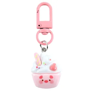 Mignon Porte-clés Sundae en Résine Glace Ours Chien Pendentif Sac Suspendu Ornement Cadeau de Sac d'École