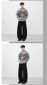 Men's casual loose wide-leg trousers stylish streetwear comfortable daily wear pants.