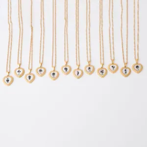 Minimalist Stainless Steel 18K Gold Plated Heart Birth Month Flower Shell Pendant Necklace For Women Fashion Jewelry