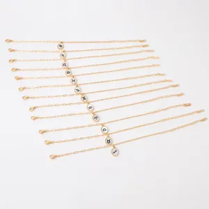 Minimalist Stainless Steel 18K Gold Plated Zodiac Sign Shell Bracelet Fashion Jewelry Women Charm Bracelet Gift