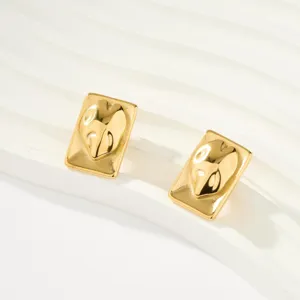 Pendientes geométricos irregulares dorados corazón joyería de moda minimalista elegante