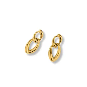 Pendientes geométricos de acero inoxidable chapado en oro estilo minimalista para mujer.
