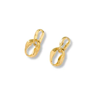 Pendientes de cadena geométricos minimalistas chapados en oro para mujer joyería vintage