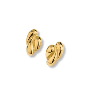 Boucles d'oreilles irrégulières en acier inoxydable plaqué or, bijoux tendance chic.