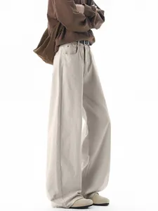 Pantalone casual ampio e dritto cleanfit in stile minimalista americano per tutti i giorni.
