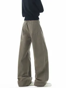 Pantaloni casual larghi e dritti stile americano cleanfit base per uomini e donne uso quotidiano.