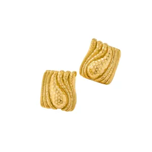 Boucles d'oreilles clous martelées en acier inoxydable plaqué or 18k design tendance