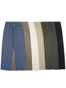 Amerikaanse retro katoenen wijde pijpen jeans losse casual denim broek basic stijl