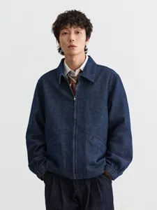 Harrington Jacke Im Amerikanischen Cleanfit-Stil Für Herren Damen Vintage Old Money Boxy Denim Baumwolle Jacke Lässig Top