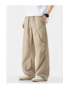 Herren lose khakifarbene Cargohose lässige Streetwear Frühling Sommer Outdoor Fallschirmhose.