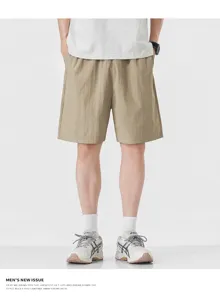Herren Eisseide Freizeithose lose gerade Passform schnelltrocknend einfarbige Sommer Shorts