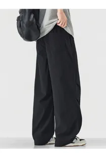 Herren schwarze lose Cargo Hosen Sommer schnelltrocknend lässige Streetwear Hosen Mode.