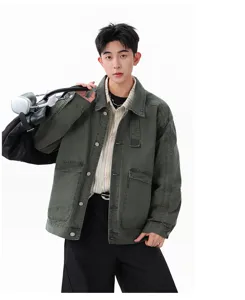 Andriko vintage utility jacket loose streetwear baggy casual coat stylati autumn clothes