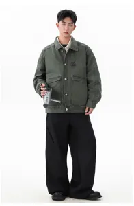 Ανδρικό vintage μπουφάν εργασίας casual φαρδύ streetwear ρετρό παλτό για φθινόπωρο