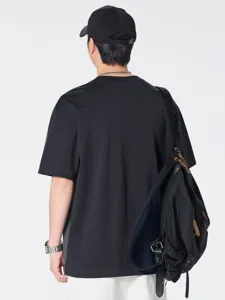 Maglietta top casual larga patchwork retro giapponese manica corta estate unisex.