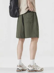 Herren Sommer Eisseide Freizeitshorts lose gerade schnelltrocknende einfarbige Hosen