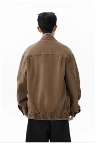 Veste décontractée homme automne hiver vintage style japonais streetwear en coton