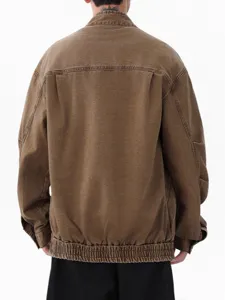 Veste Homme Vintage Retro Vêtement De Travail Coton Marron Casual Automne Hiver